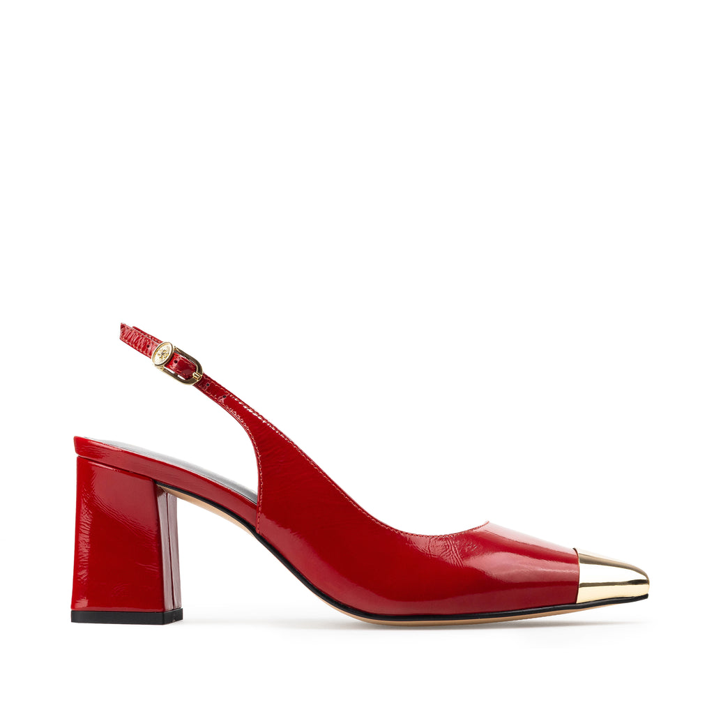 ADELA | ZAPATILLA DE PIEL ROJA
