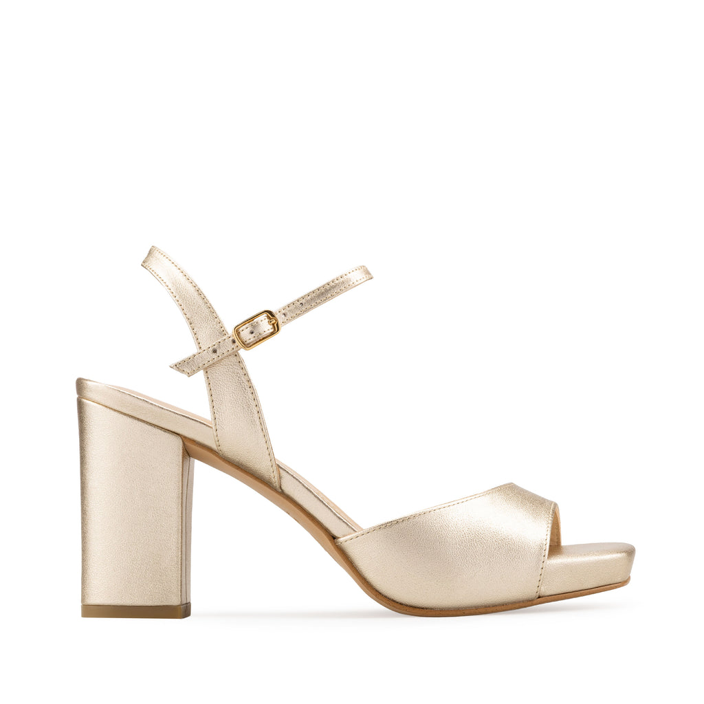 OLIVIA | SANDALIA DE PIEL PLATINO