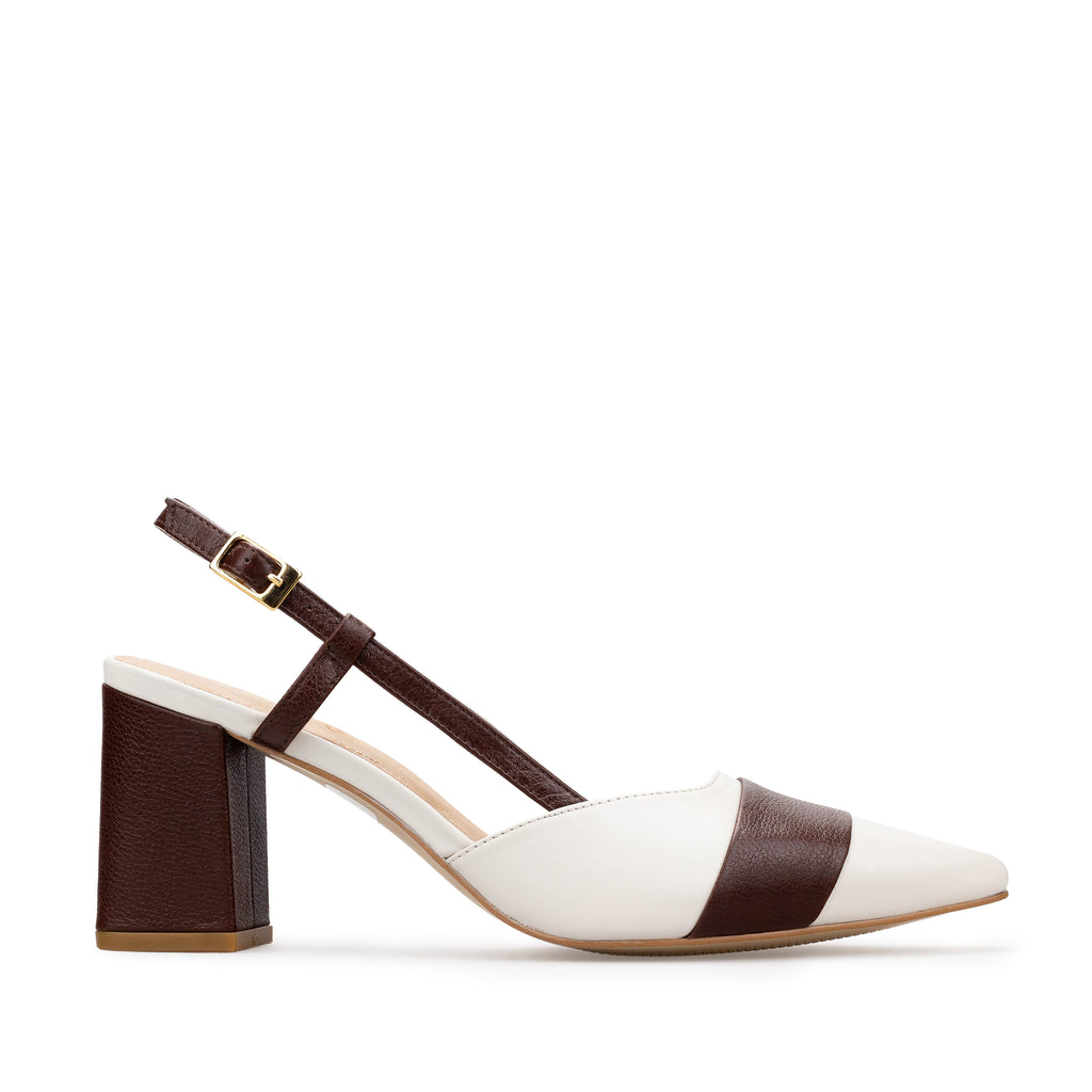 NATALIA | ZAPATILLAS BLANCAS/CAFÉ DE PIEL