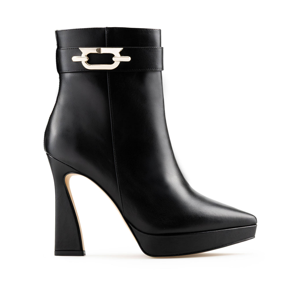 MILA | BOTÍN DE PIEL NEGRO