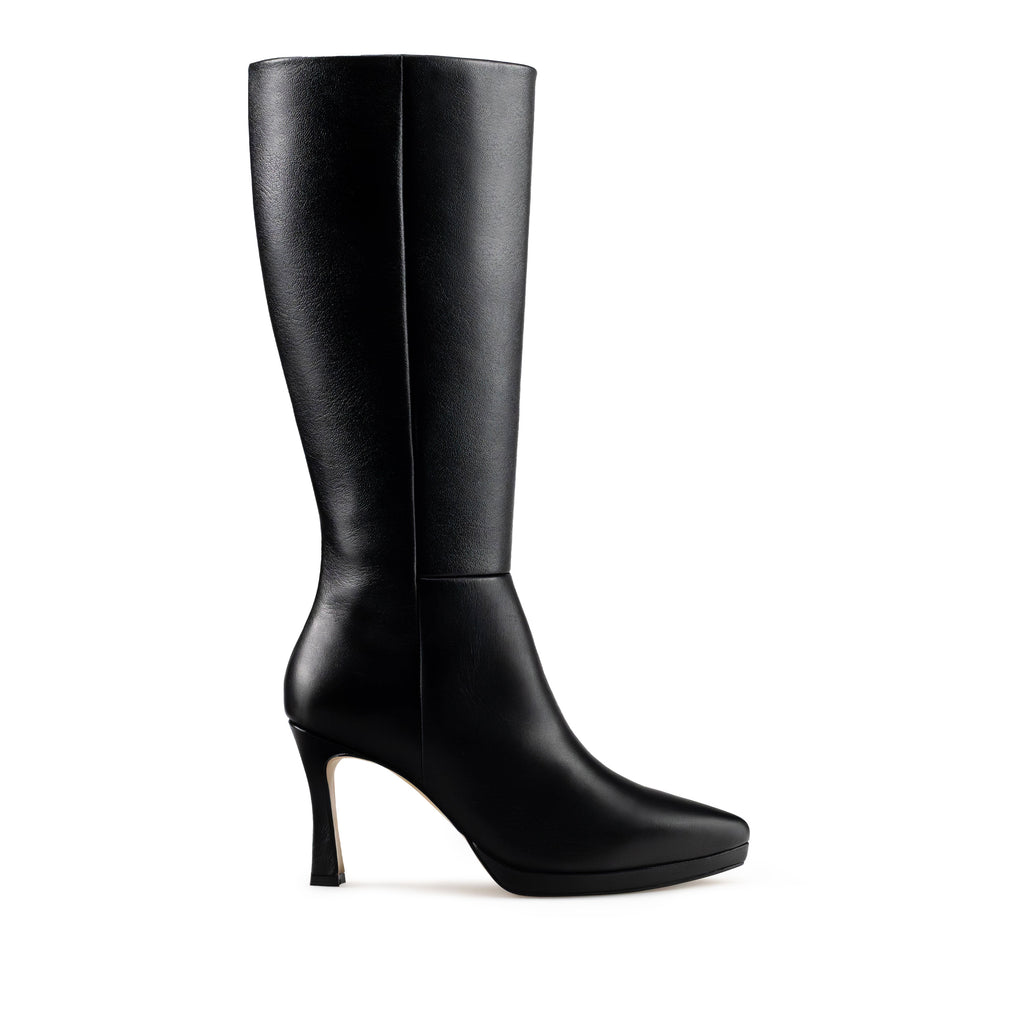 IZEL | BOTA LARGA DE PIEL NEGRO