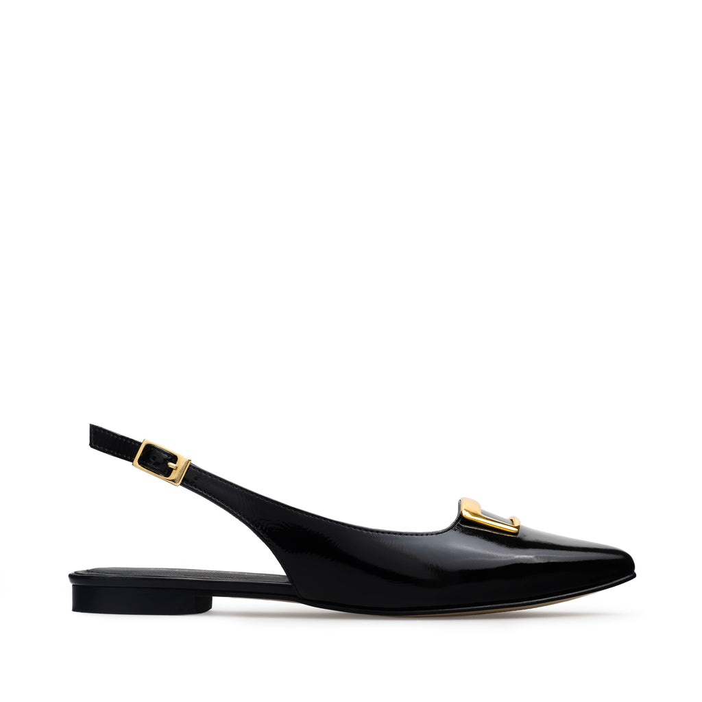 TESSA | BALLERINA NEGRA DE PIEL
