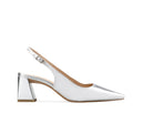 Atenea zapatilla de piel plata
