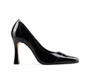 Luisa zapatilla de piel charol negra, vista 1