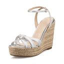 AREZZO | ALPARGATA DE PIEL PLATA