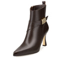 Alondra - Botines de Piel Café