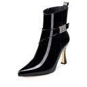 Alondra - Botines de Piel Charol Negro