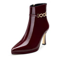 Gaia - Botines de Piel Charol Vino