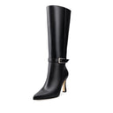 Victoria - Bota Larga De Piel Negro