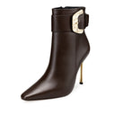Alba - Botines de Piel Café