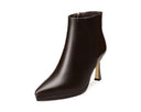 Selene - Botines de Piel Charol Chocolate