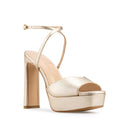 Agatha - Tacones de Piel Platino | Davenia