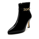 Gaia - Botines de Piel Charol Negro