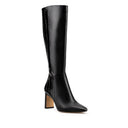 KARLA | BOTA LARGA DE PIEL NEGRO CROCOX