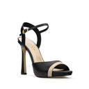 Bela - Tacones de Piel Beige con Negro | Davenia