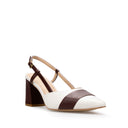 NATALIA | ZAPATILLAS BLANCAS/CAFÉ DE PIEL