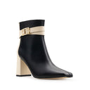 Amanda - Botines de Piel Negro con Marfil | Davenia