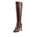 REGINA | BOTA LARGA DE PIEL CAFÉ