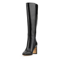 KARLA | BOTA LARGA DE PIEL NEGRO CROCOX