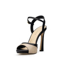 Bela - Tacones de Piel Beige con Negro | Davenia