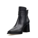 Carlota - Botines de Piel Negro | Davenia