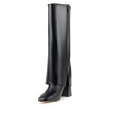 Ada - Botas Largas de Piel Negro | Davenia