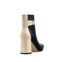 Amanda - Botines de Piel Negro con Marfil | Davenia