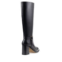 Ava - Botas Largas de Piel Negro | Davenia