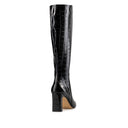 KARLA | BOTA LARGA DE PIEL NEGRO CROCOX
