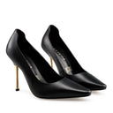 Amelia - Zapatillas de Piel Negra | Davenia