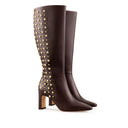 REGINA | BOTA LARGA DE PIEL CAFÉ