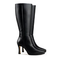 IZEL | BOTA LARGA DE PIEL NEGRO