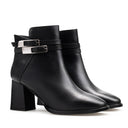 Carlota - Botines de Piel Negro | Davenia