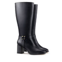 Ava - Botas Largas de Piel Negro | Davenia