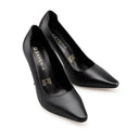 Amelia - Zapatillas de Piel Negra | Davenia
