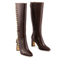 REGINA | BOTA LARGA DE PIEL CAFÉ