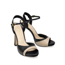 Bela - Tacones de Piel Beige con Negro | Davenia