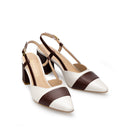 NATALIA | ZAPATILLAS BLANCAS/CAFÉ DE PIEL