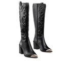 MELISSA | BOTA LARGA DE PIEL NEGRO