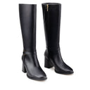 Ava - Botas Largas de Piel Negro | Davenia