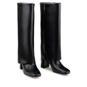 Ada - Botas Largas de Piel Negro | Davenia