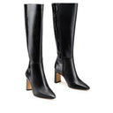 KARLA | BOTA LARGA DE PIEL NEGRO CROCOX