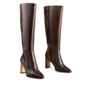 KARLA | BOTA LARGA DE PIEL CAFÉ CROCOX