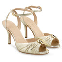 Bruna - Tacones de Piel Dorados | Davenia