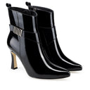 Alondra - Botines de Piel Charol Negro