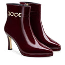 Gaia - Botines de Piel Charol Vino