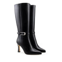 Victoria - Bota Larga De Piel Negro