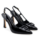 Leslie - Zapatillas de Piel Charol Negro