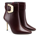 Alba - Botines de Piel Vino