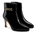 Gaia - Botines de Piel Charol Negro